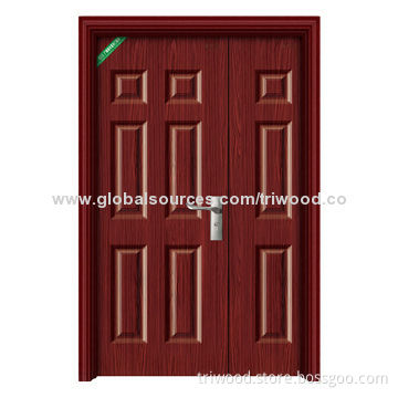 Steel Wood Door with Timber Core and Natural Wood-like Painted Steel